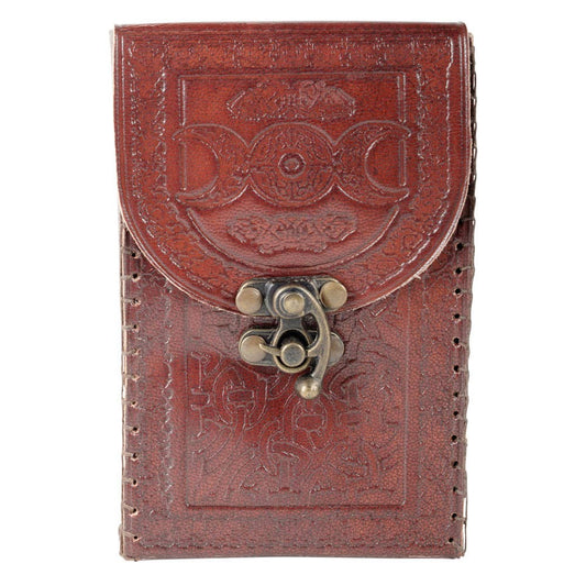 Triple Moon Tarot Card Leather Holder
