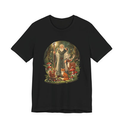 Forest Wizard & Foxes T‑Shirt — Enchanted Woodland Magic Tee