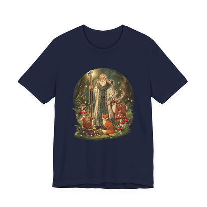 Forest Wizard & Foxes T‑Shirt — Enchanted Woodland Magic Tee