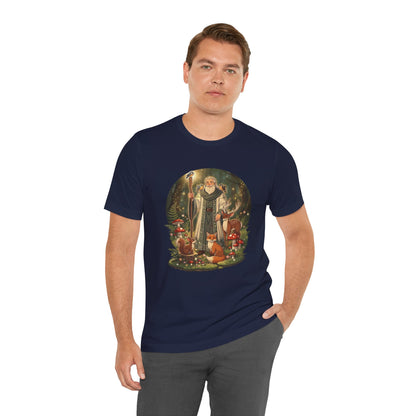Forest Wizard & Foxes T‑Shirt — Enchanted Woodland Magic Tee
