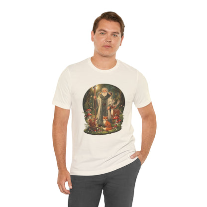 Forest Wizard & Foxes T‑Shirt — Enchanted Woodland Magic Tee
