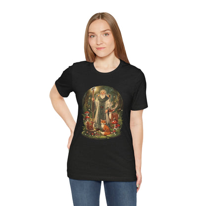Forest Wizard & Foxes T‑Shirt — Enchanted Woodland Magic Tee
