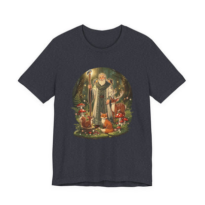 Forest Wizard & Foxes T‑Shirt — Enchanted Woodland Magic Tee