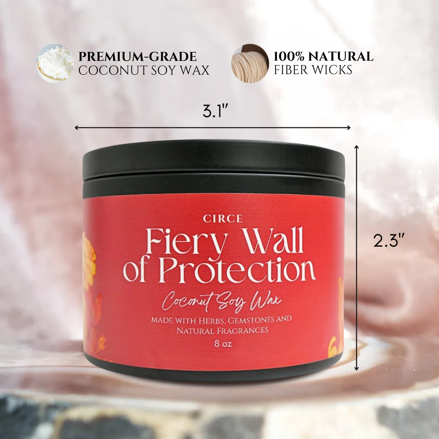 Fiery Protection Candle — 8‑oz Wall of Protection Ritual