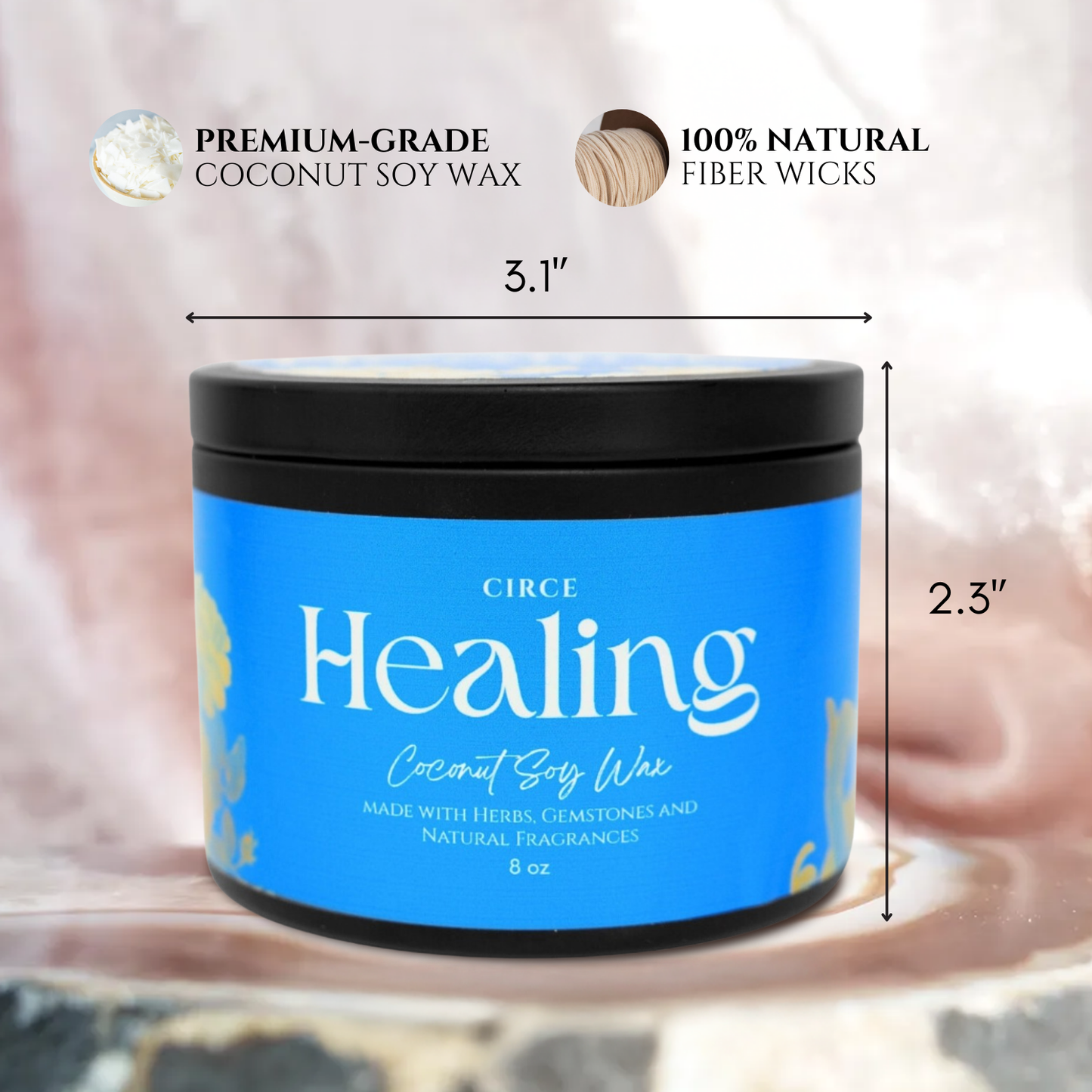 Healing Ritual Candle — 8‑oz Recovery & Wellness Candle