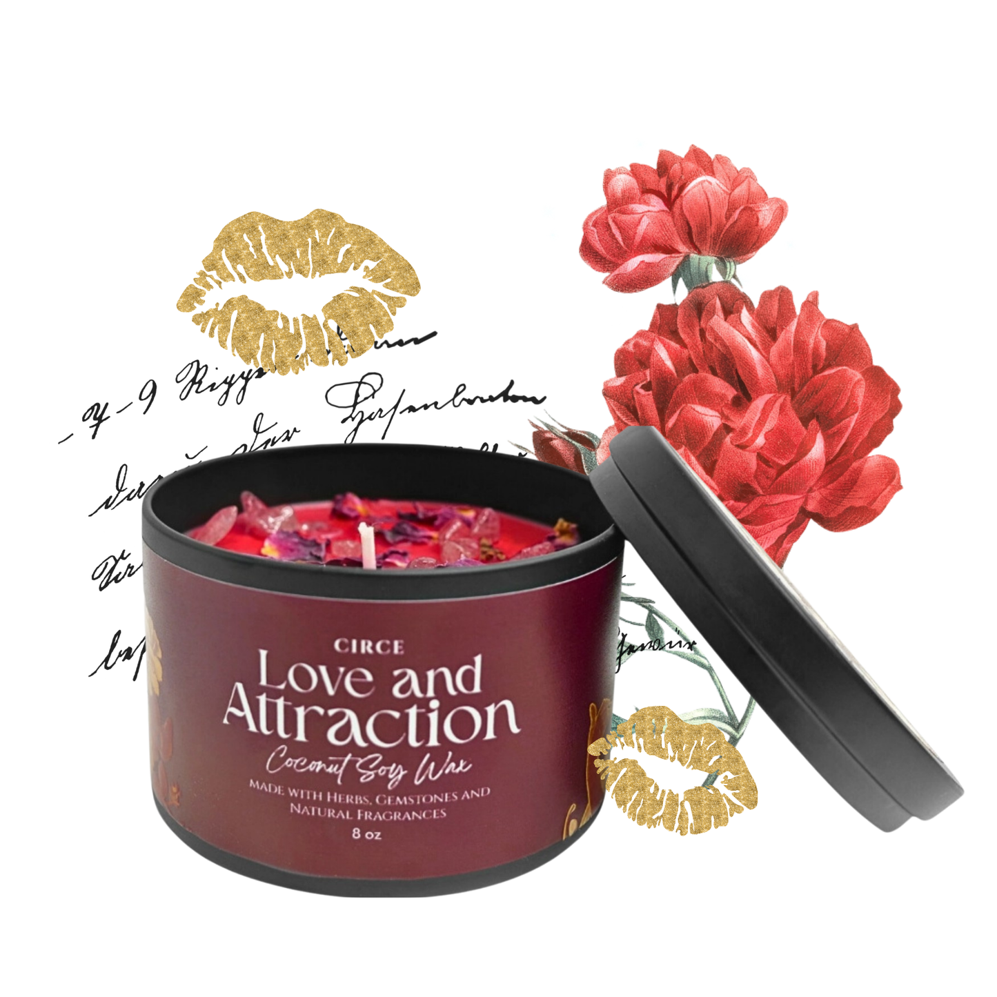 Love & Attraction Candle — 8‑oz Romantic Manifestation
