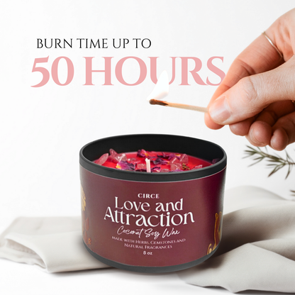 Love & Attraction Candle — 8‑oz Romantic Manifestation