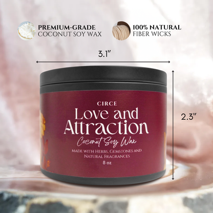Love & Attraction Candle — 8‑oz Romantic Manifestation