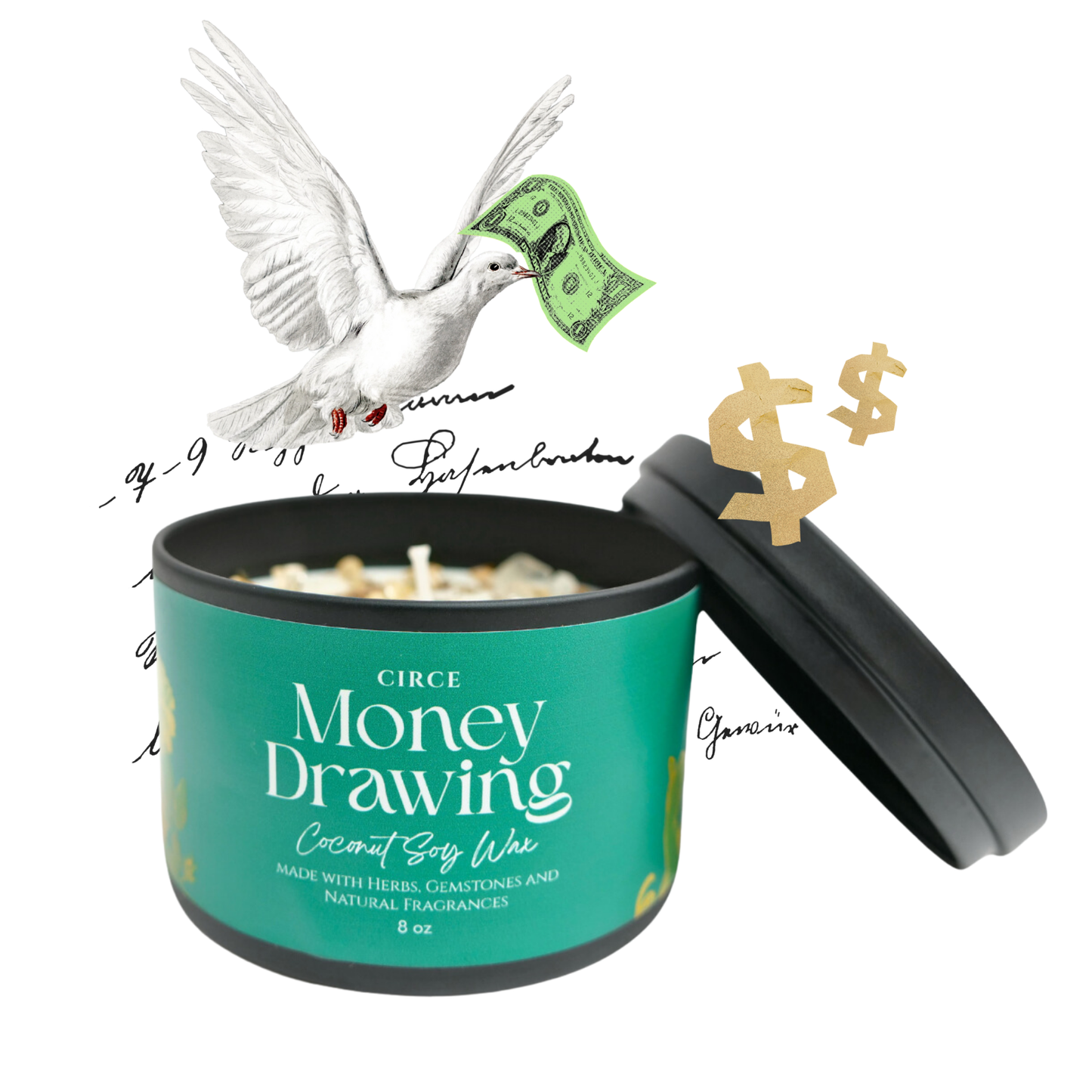 Money Drawing Prosperity Candle – 8‑oz Abundance Ritual Candle