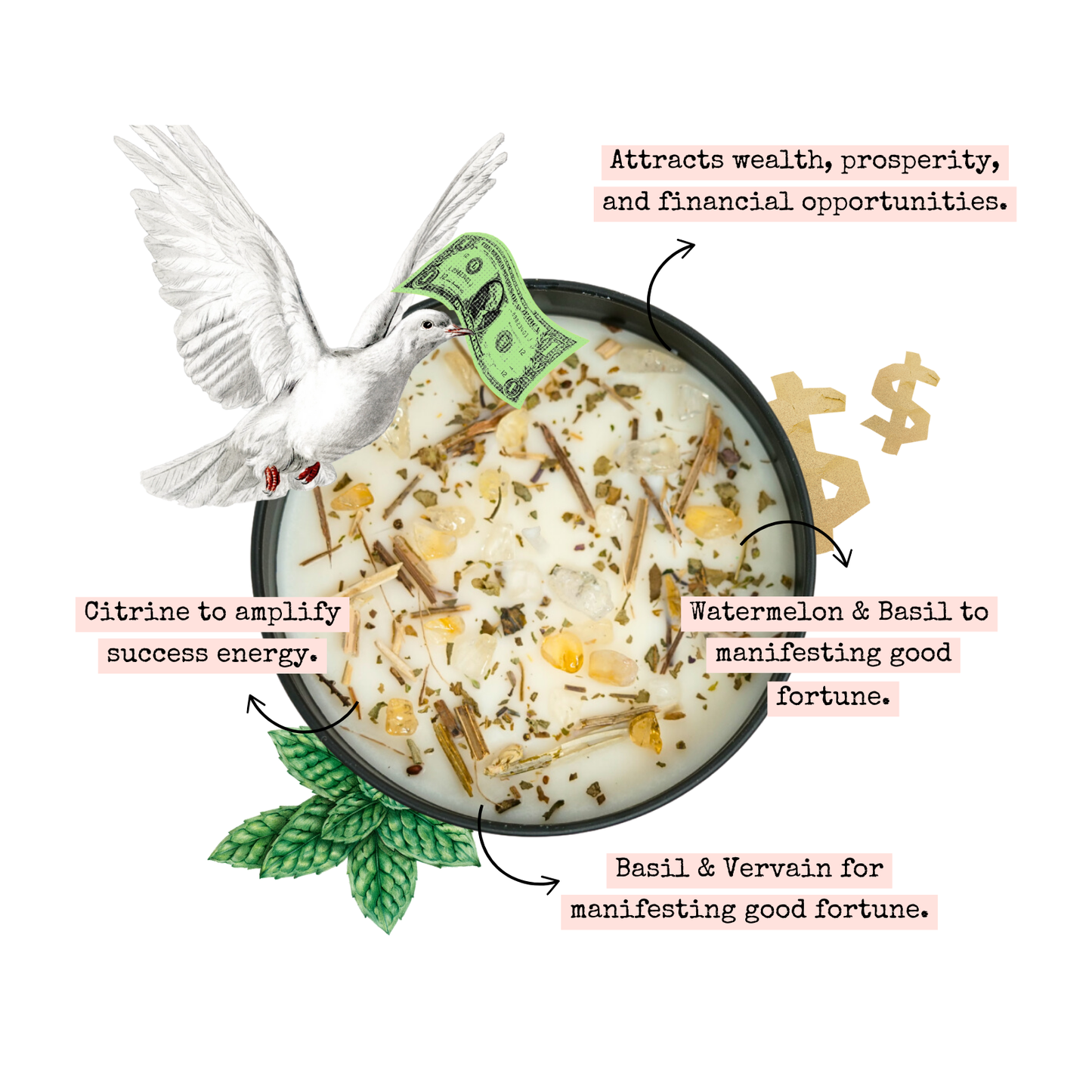 Money Drawing Prosperity Candle – 8‑oz Abundance Ritual Candle