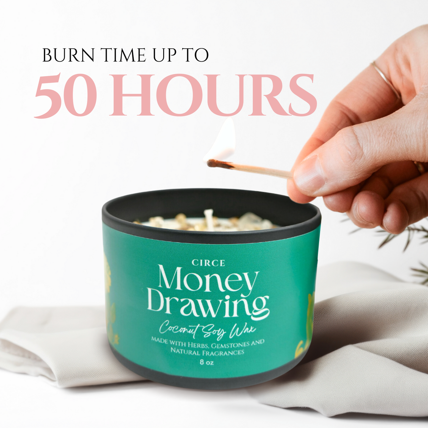 Money Drawing Prosperity Candle – 8‑oz Abundance Ritual Candle