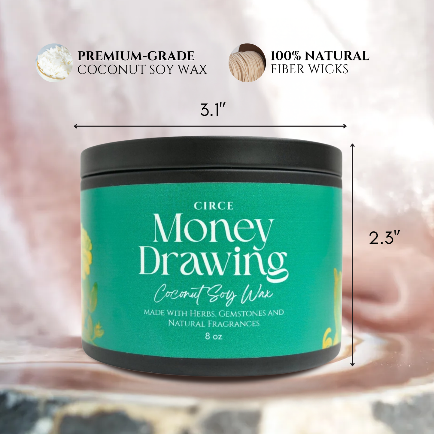Money Drawing Prosperity Candle – 8‑oz Abundance Ritual Candle