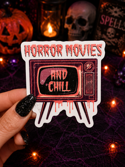 Horror Movies And Chill Halloween Sticker