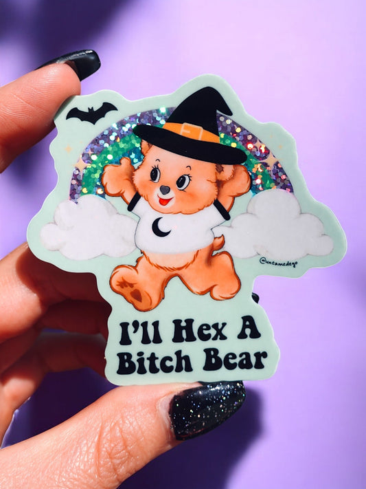 I'll Hex A Bitch Bear Lolly The Bear Halloween Sticker