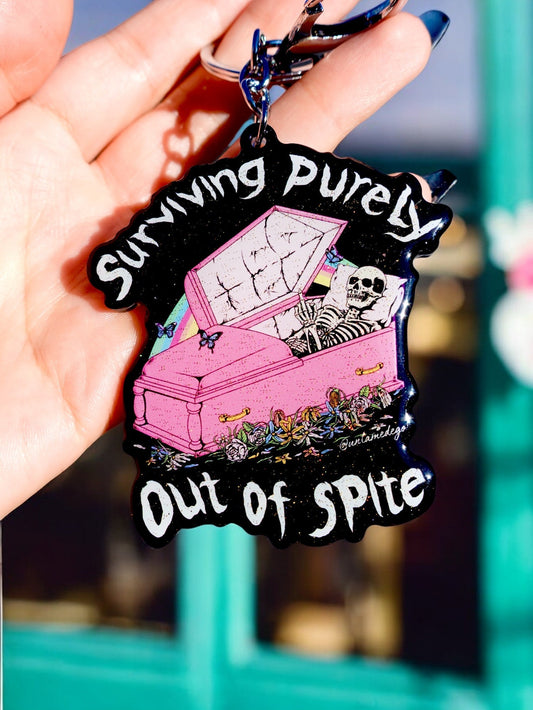 Surviving Purely Out Of Spite Keychain